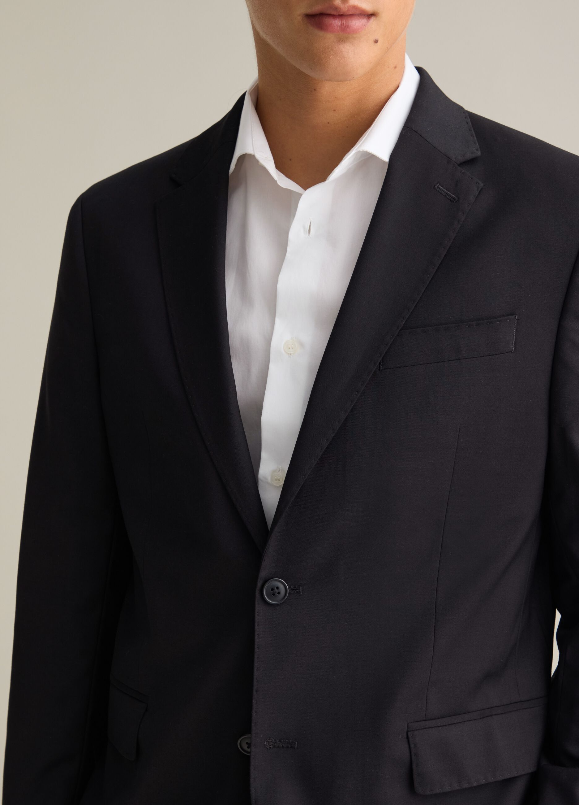 Men's Black Mixed Regular Fit Blazer
