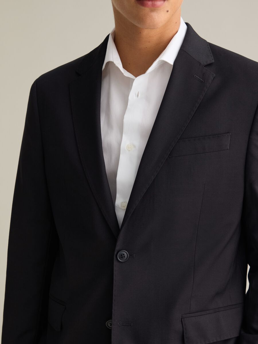 Men's Black Mixed Regular Fit Blazer_3