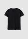 Boys' black pure cotton T-shirt regular fit with print_1