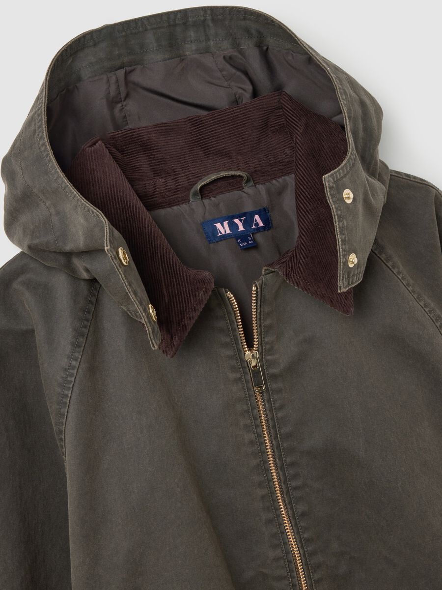 Brown Cotton Blend Jacket Regular Fit_5