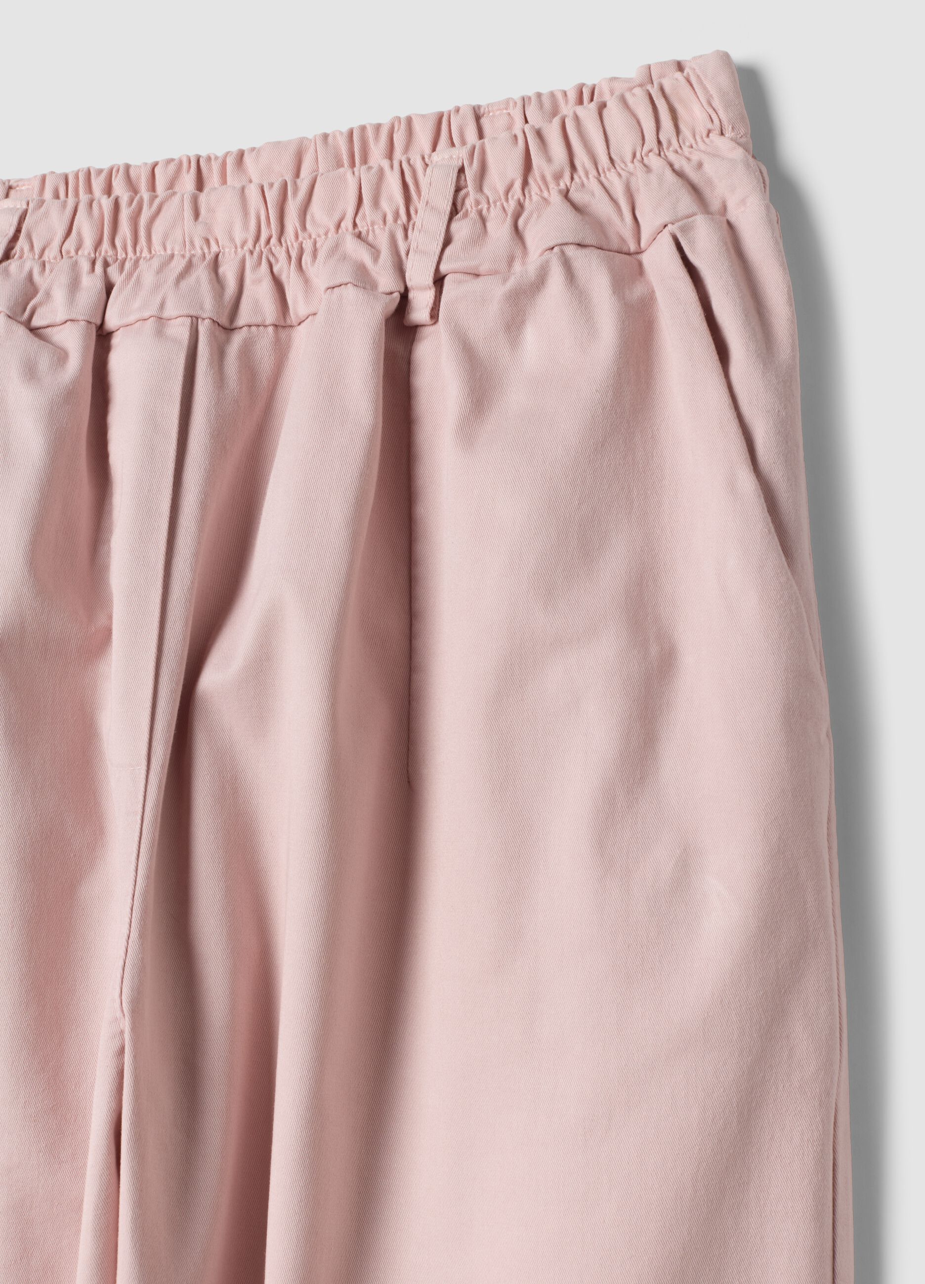 Pink regular-fit stretch cotton trousers