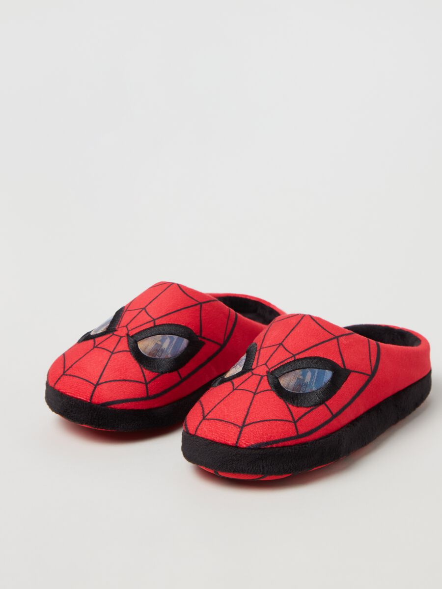 Pantofole in velour con stampa Spider-Man_1