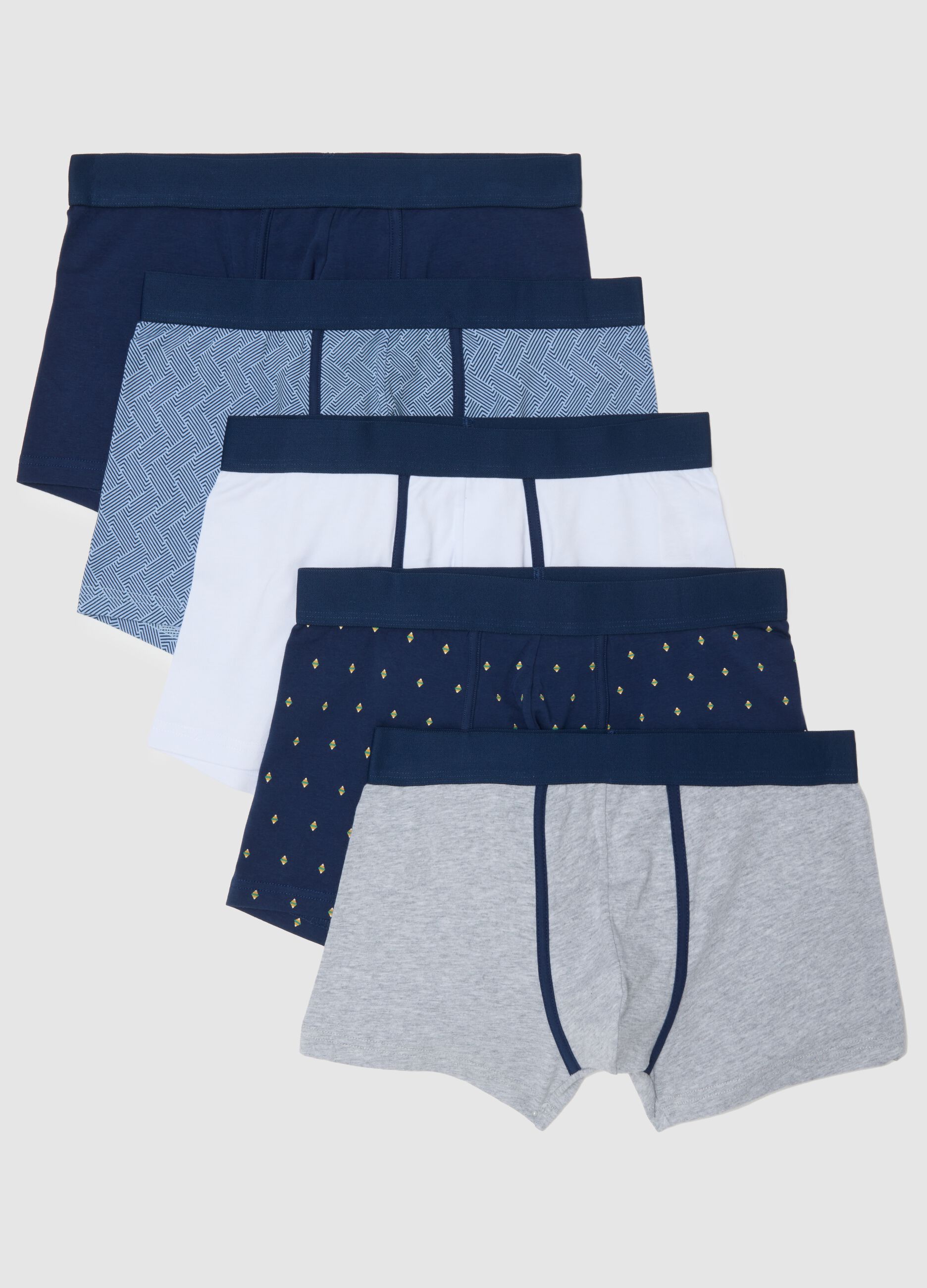 Multipack stretch cotton boxers in multicolour regular fit