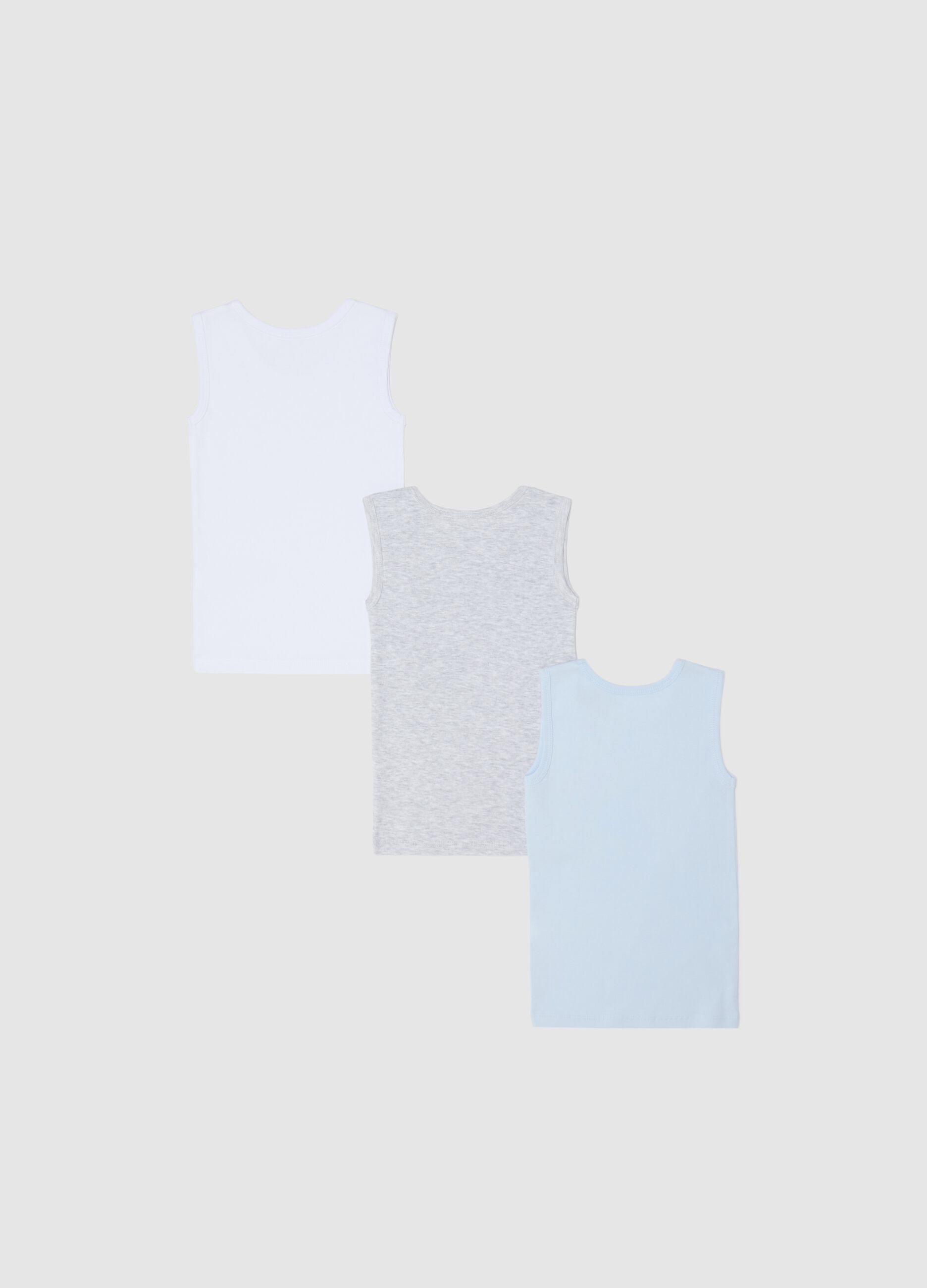 Tripack vogatori intimi in cotone bio grigio azzurro