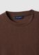 Brown regular fit linen-cotton blend t-shirt_5