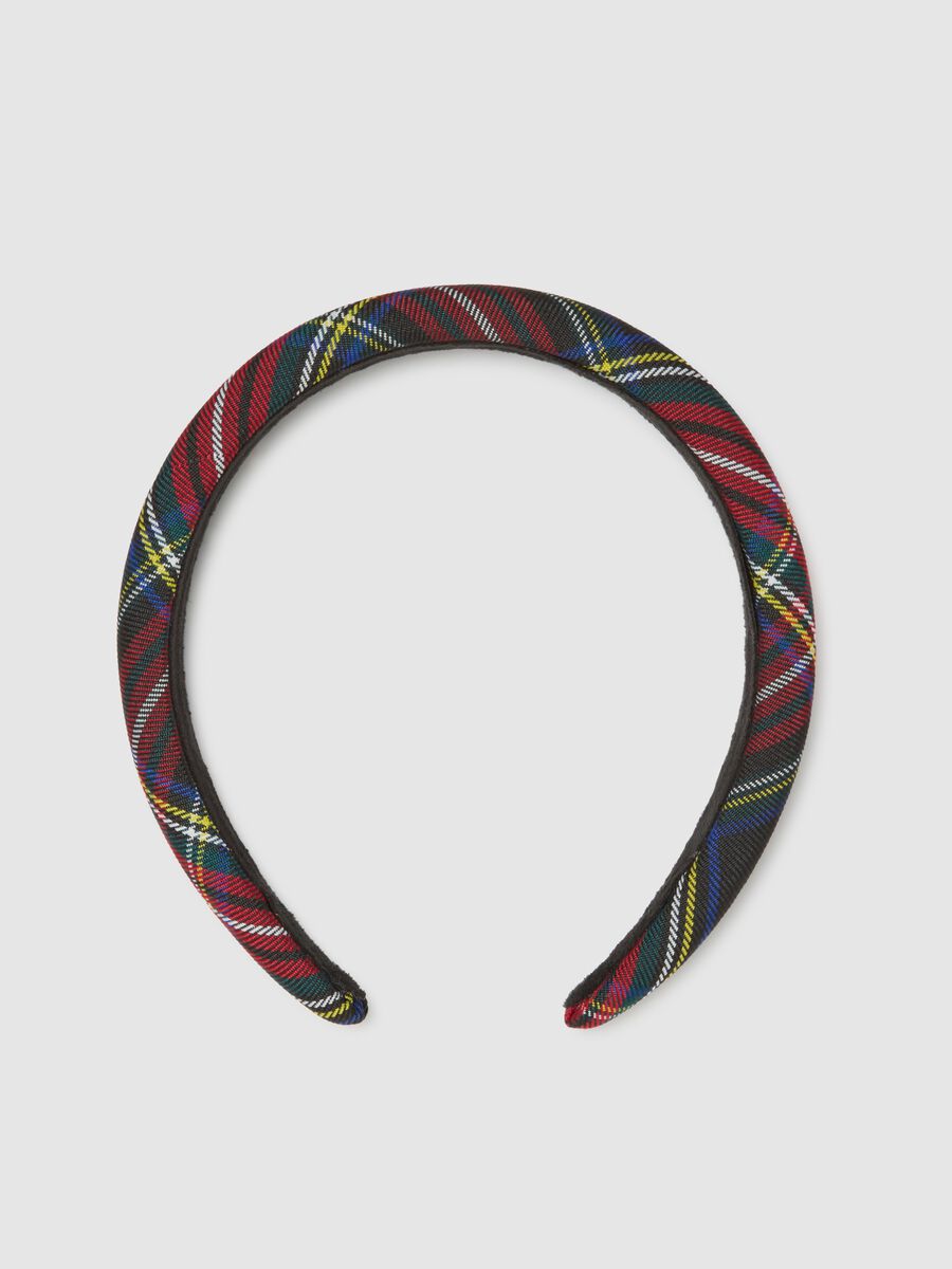 Multicolour headband with check pattern_0