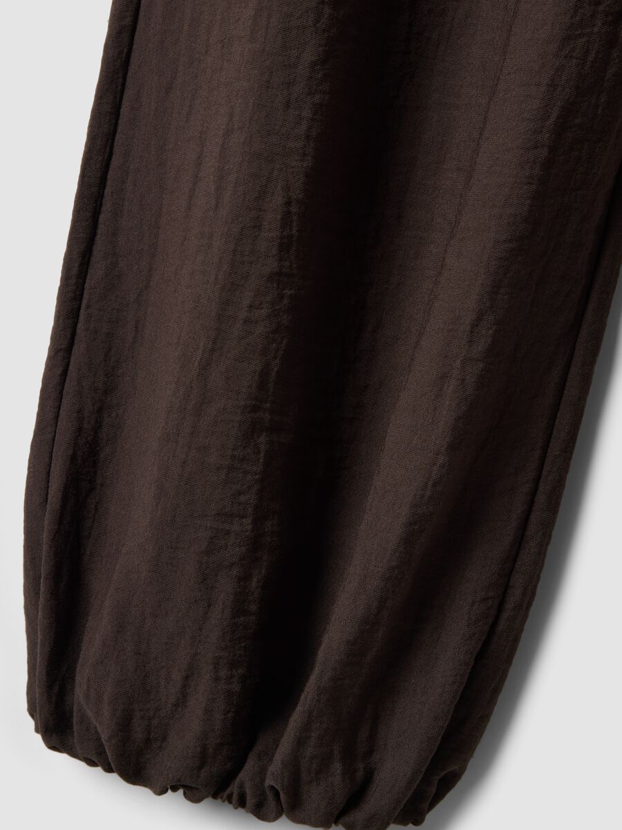 Pantaloni jogger in misto viscosa marroni relaxed fit_1