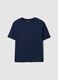T-shirt blu a maniche corte in cotone e modal elasticizzato_4