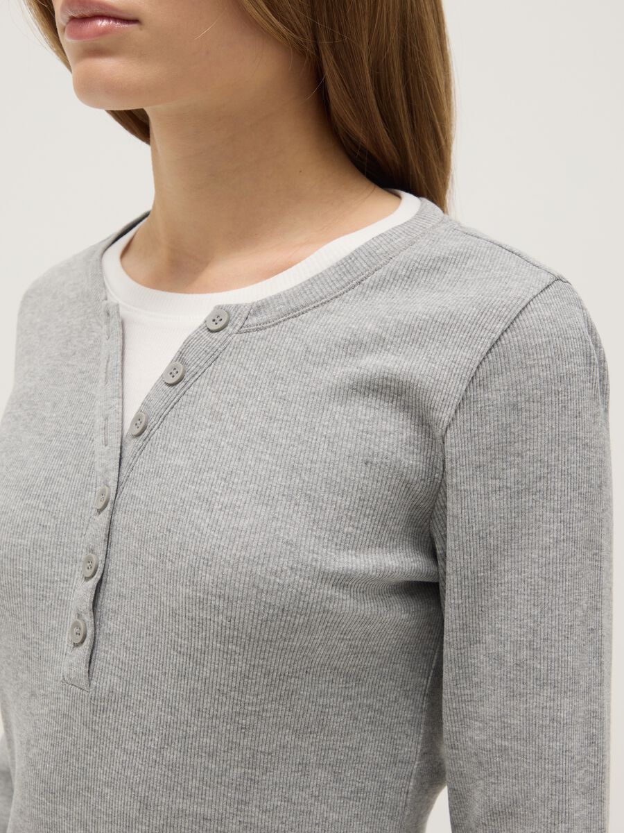 Multicolour long sleeve jumper in pure cotton regular fit_3