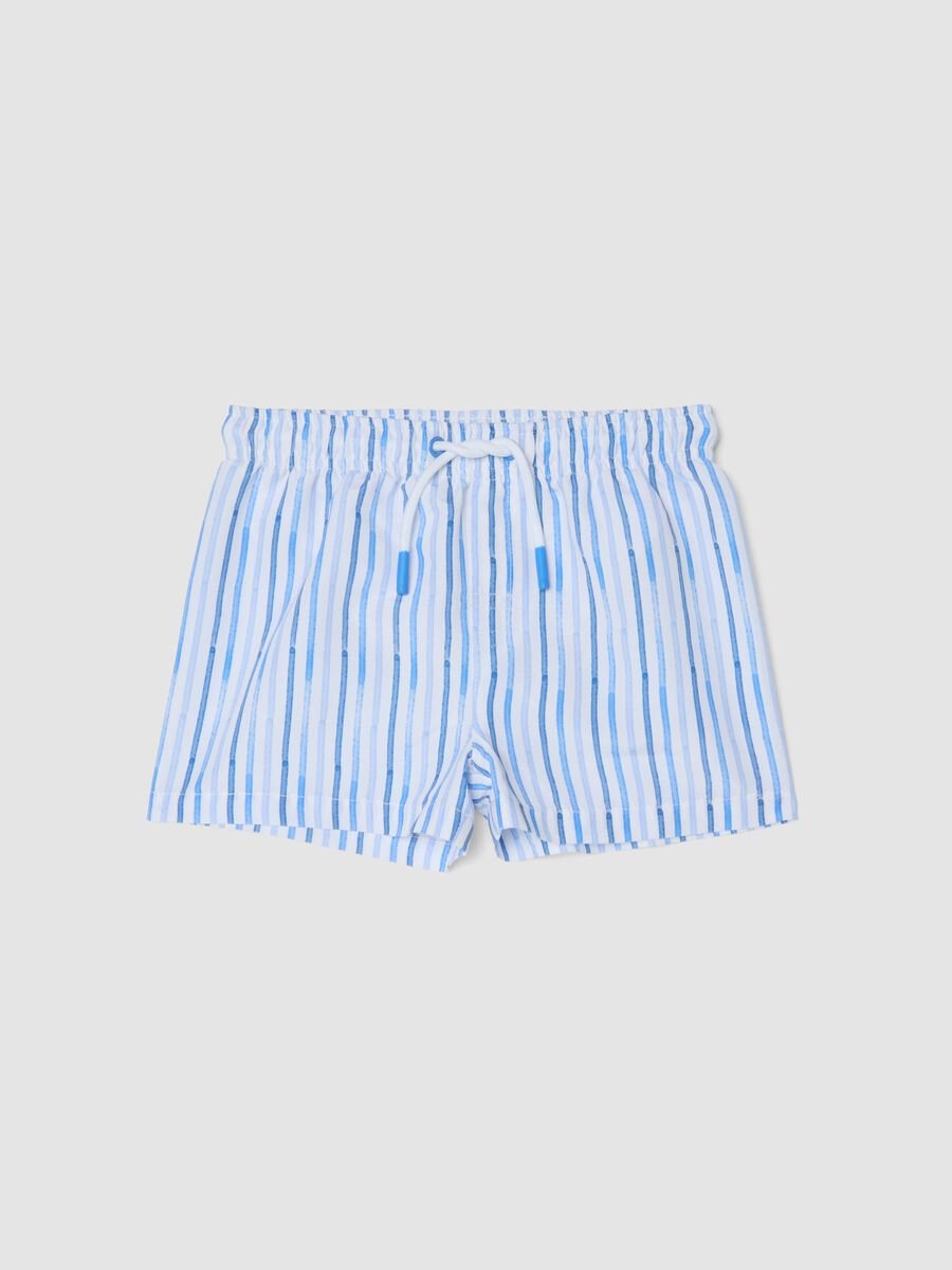 Multicoloured striped boys&rsquo; boxer swim shorts_0