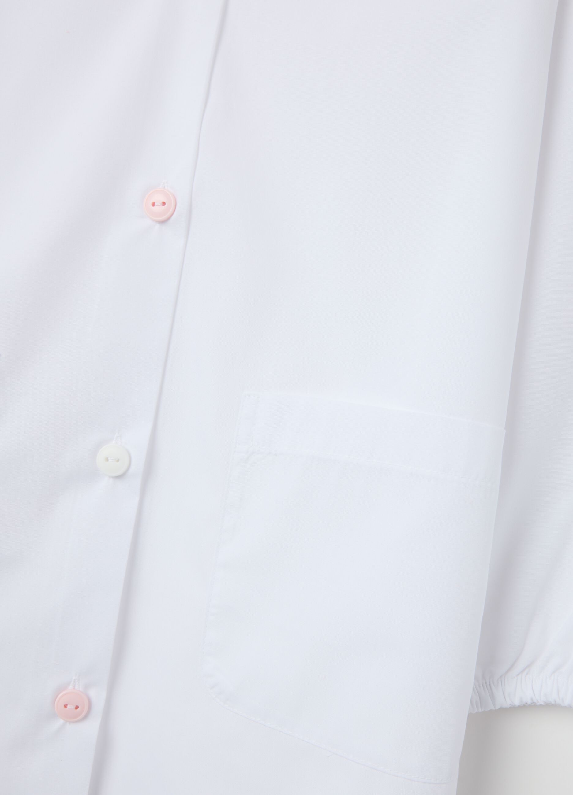 Girls' school blouse in white cotton blend with buttons