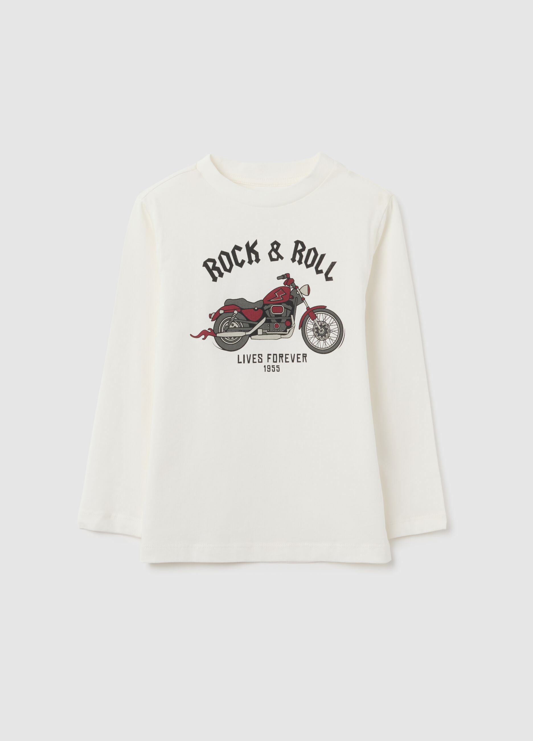 Maglia da bambino in puro cotone bianca regular fit