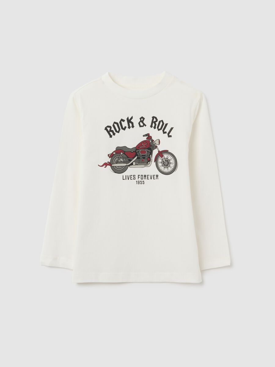 Maglia da bambino in puro cotone bianca regular fit_0