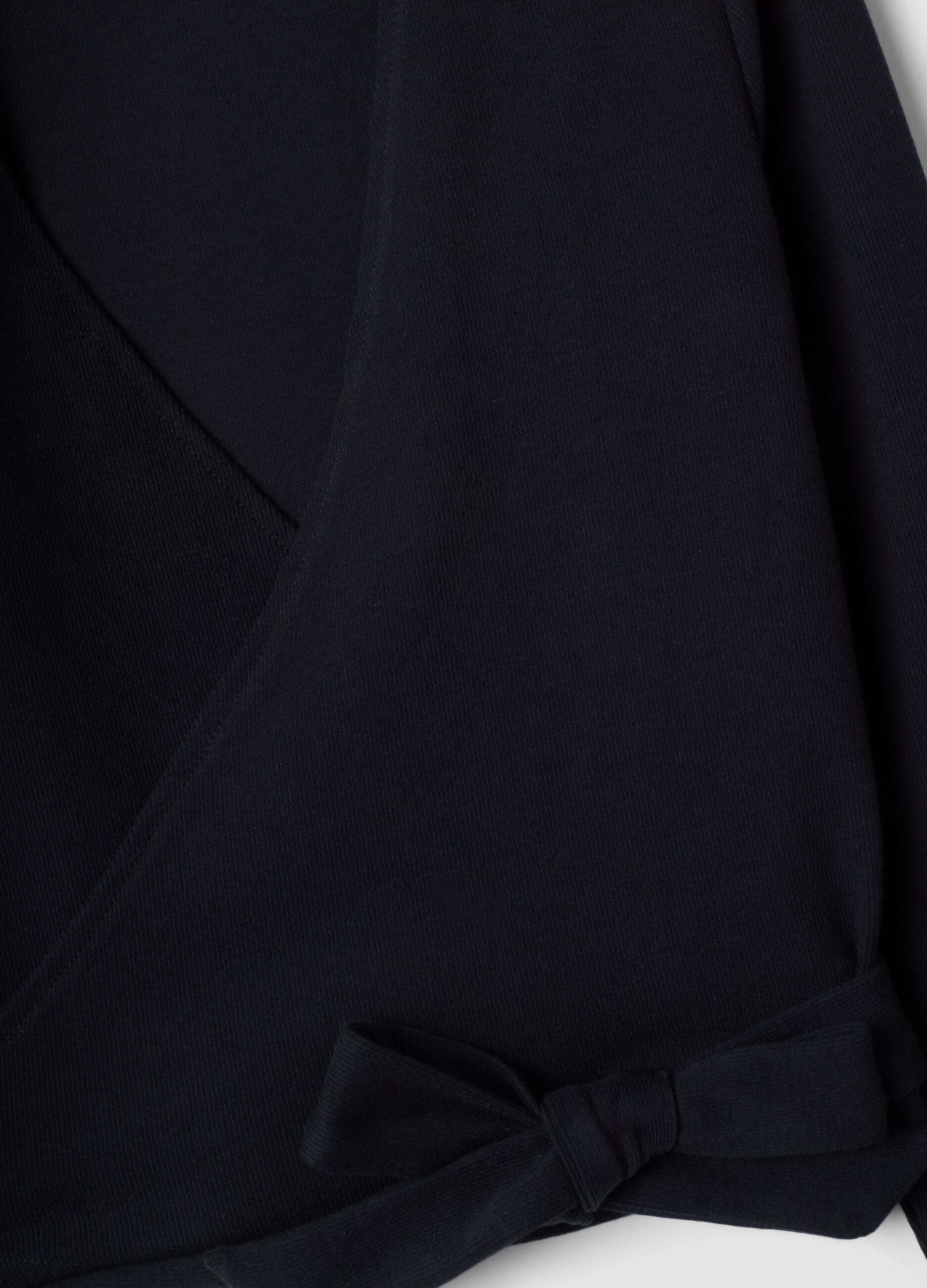 Wrap top nero in cotone elasticizzato a costine ALTAVIA STUDIO