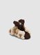 Brown hair claw clip with textured floral details_1