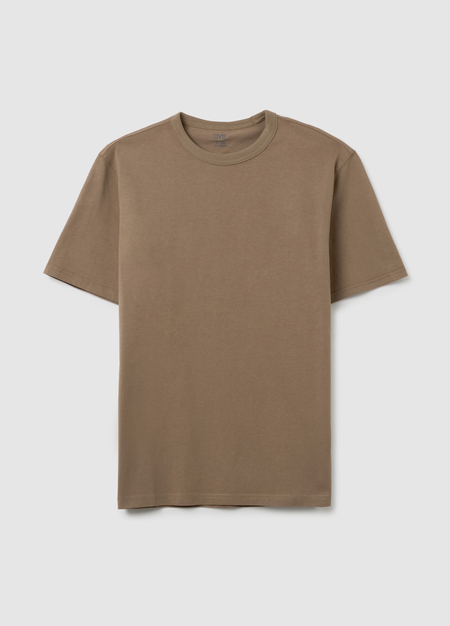 T-shirt in puro cotone marrone regular fit