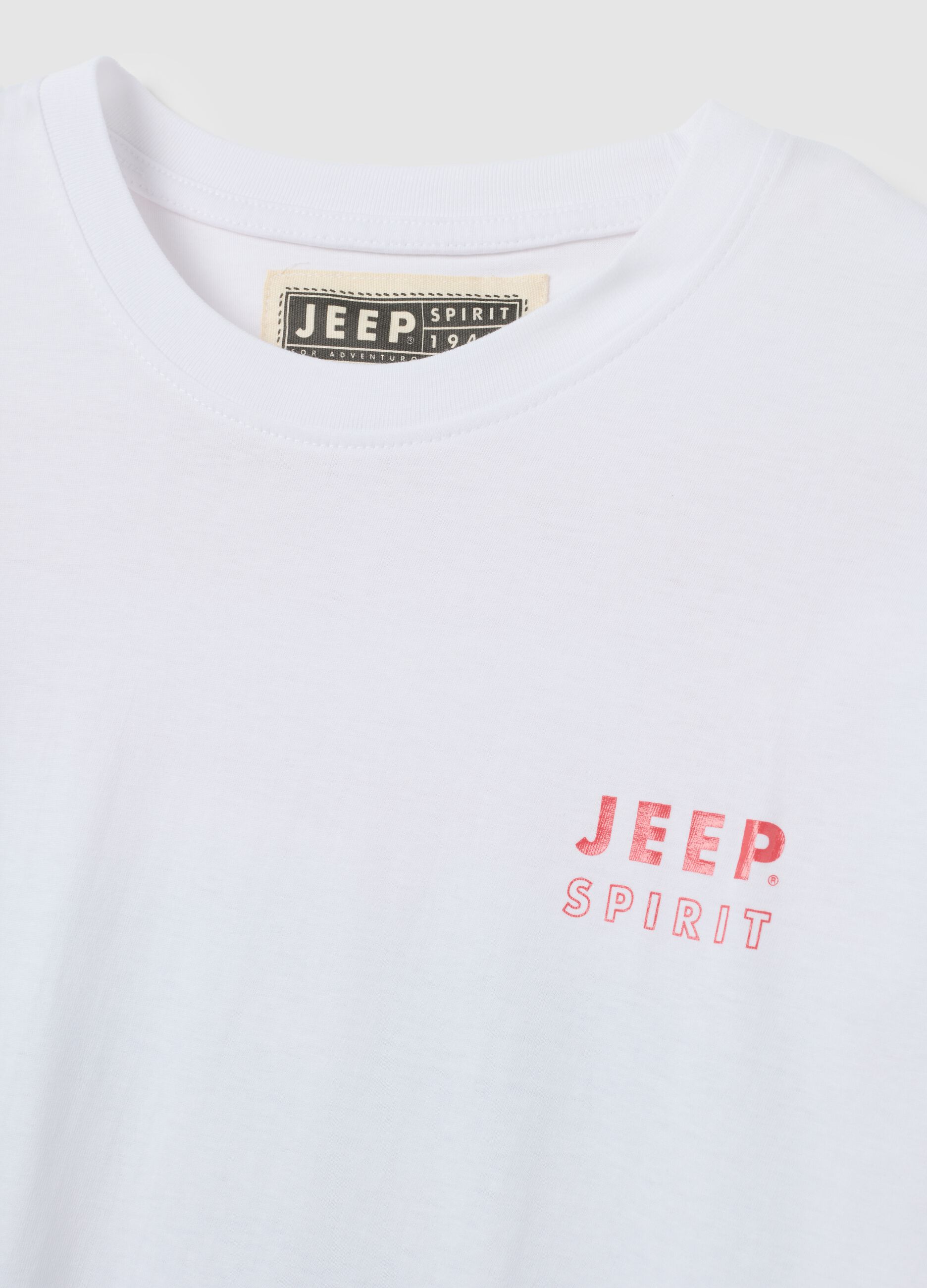 Men's pure cotton white regular fit T-shirt with print