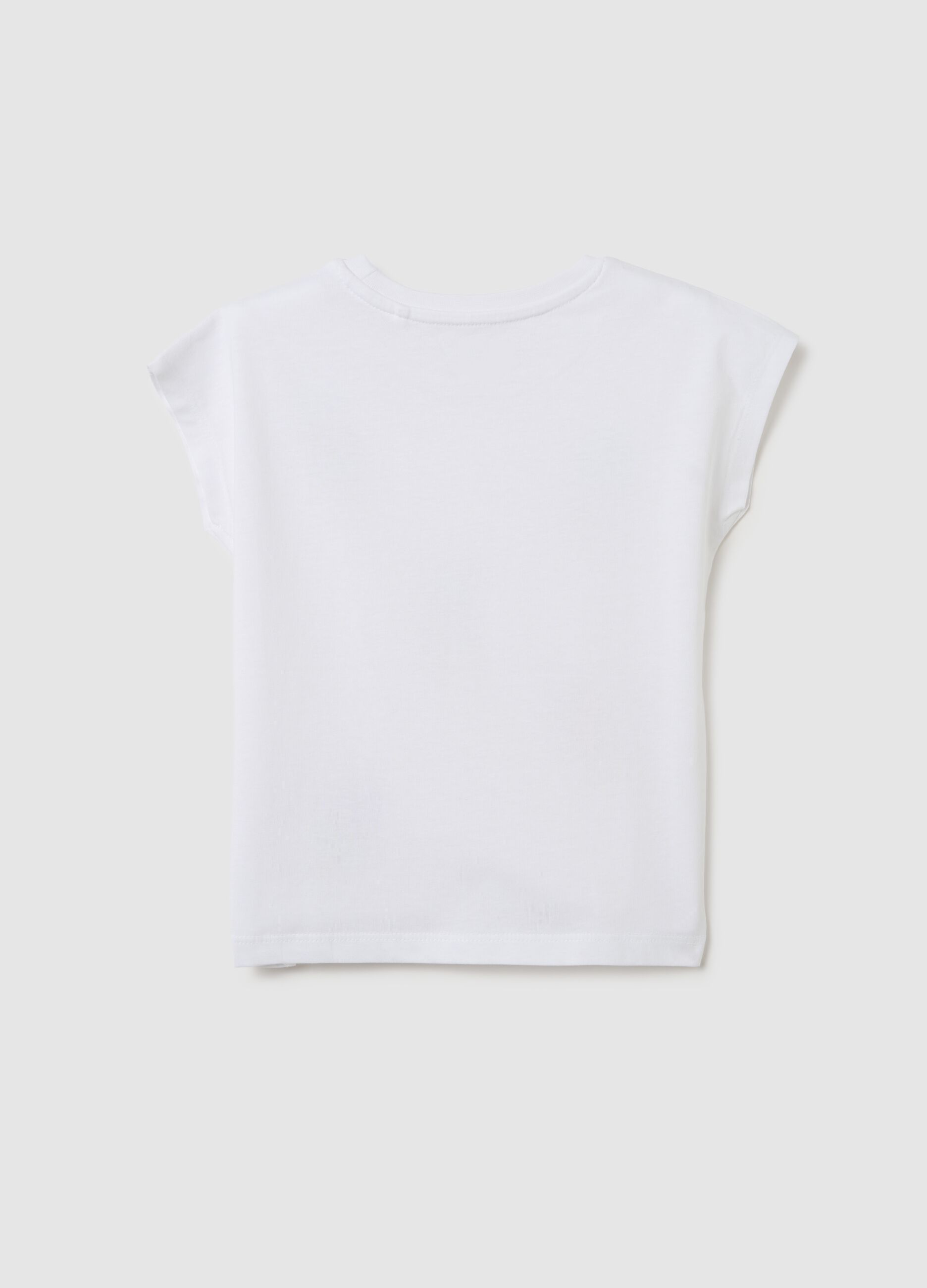 T-shirt da bambina in cotone bianco regular fit con gelati