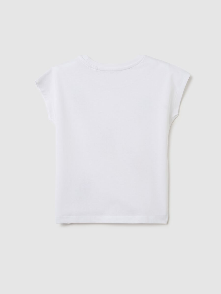 Girls' white cotton regular fit t-shirt with ice creams_1