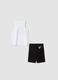 Black and white pure cotton set with top and shorts_1