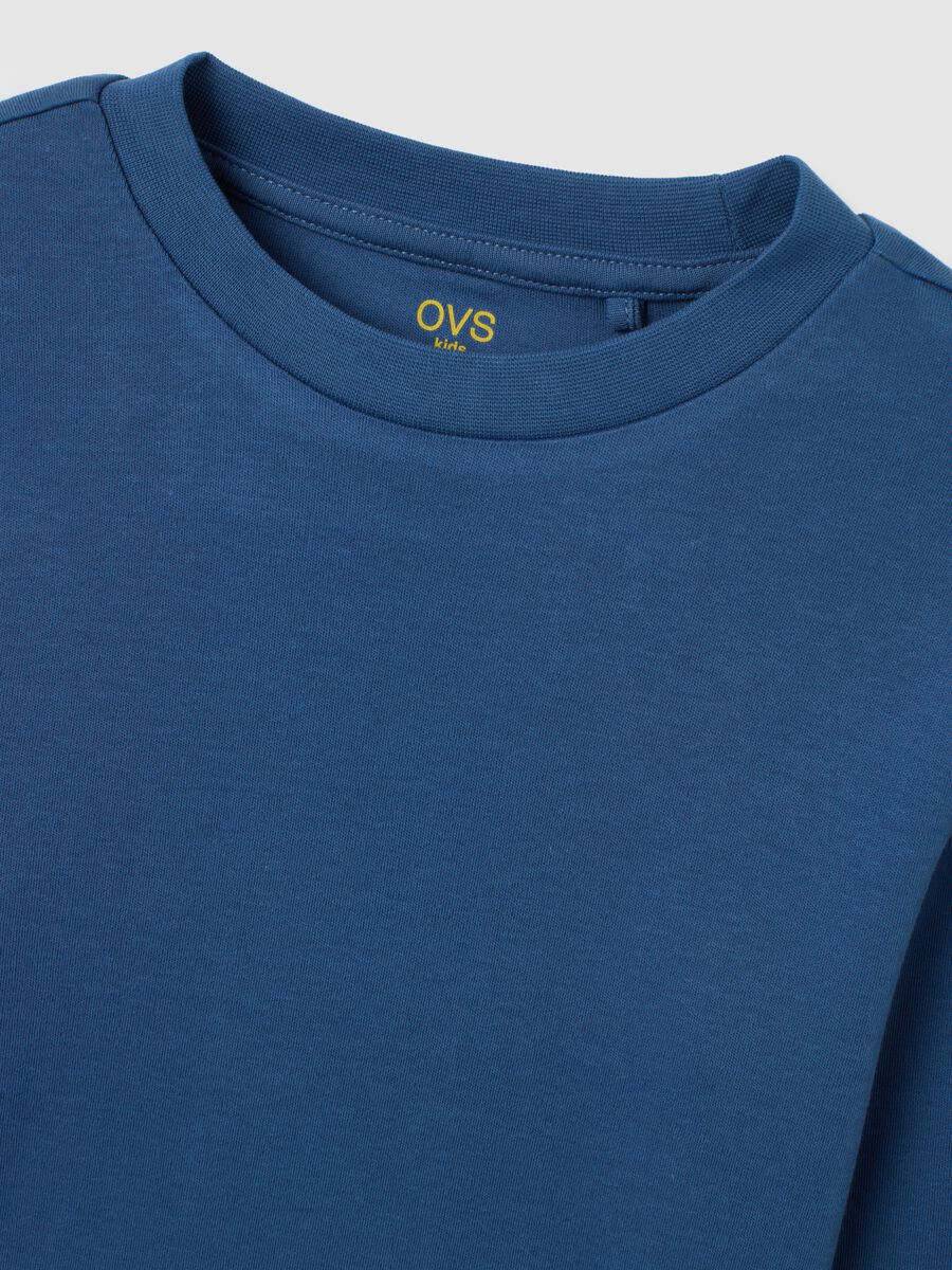 Kids' blue long-sleeve shirt in pure cotton regular fit_2