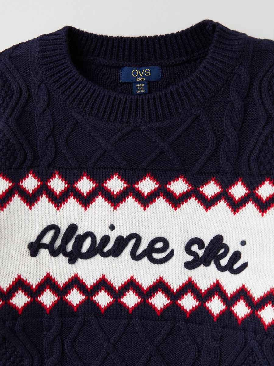 Pullover a trecce con disegno jacquard_2
