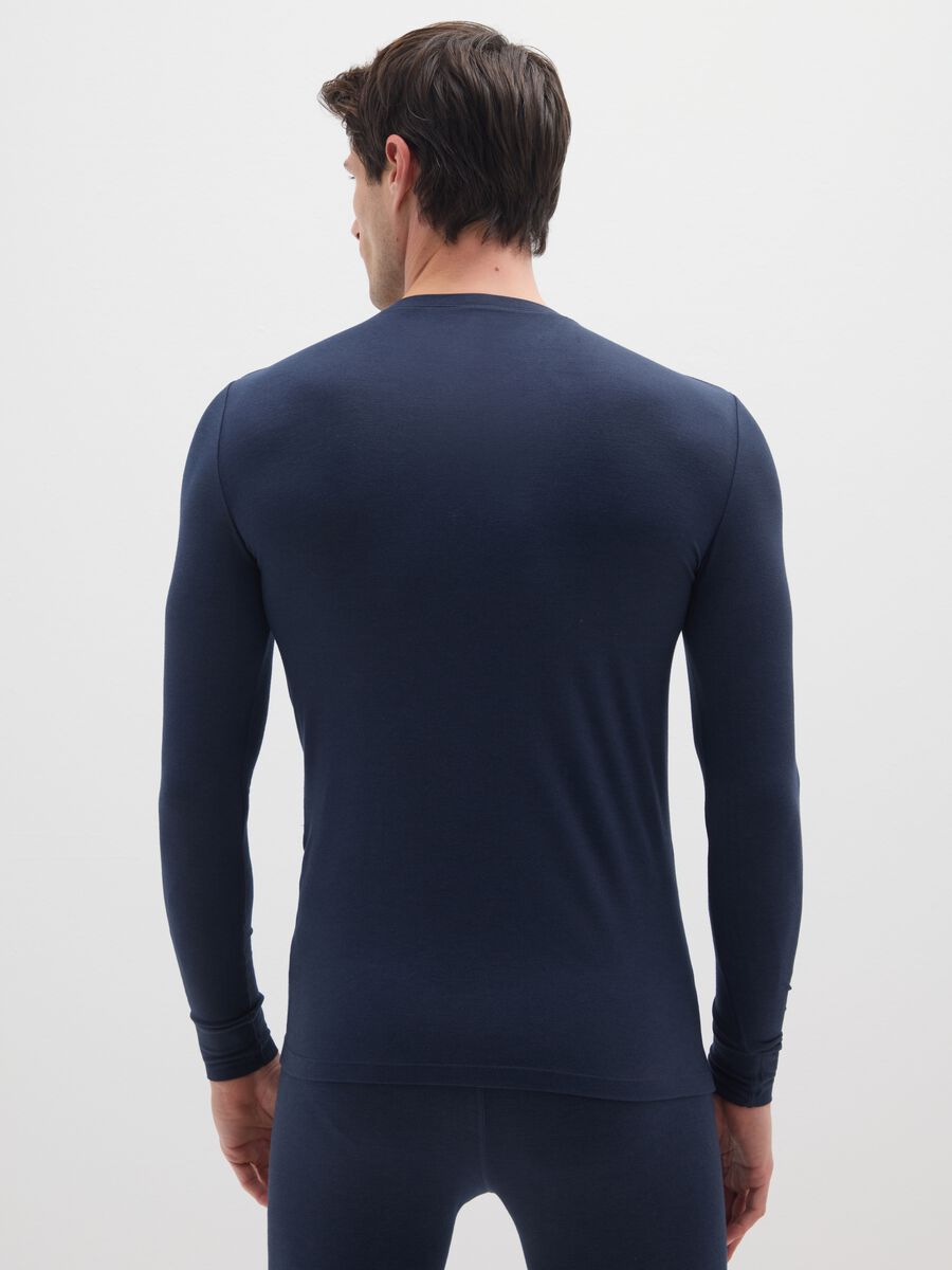 Blue Long Sleeve Regular Fit T-Shirt_2