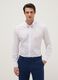 White cotton blend slim fit easy iron shirt_0