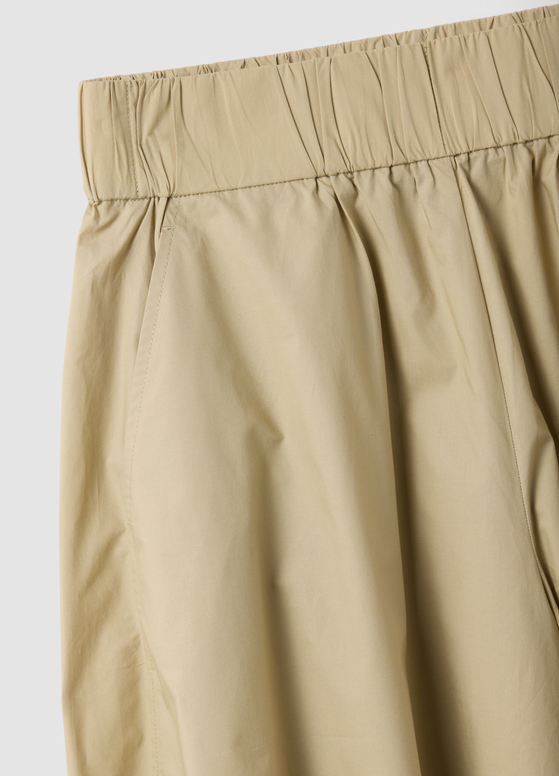 Beige long skirt in pure cotton