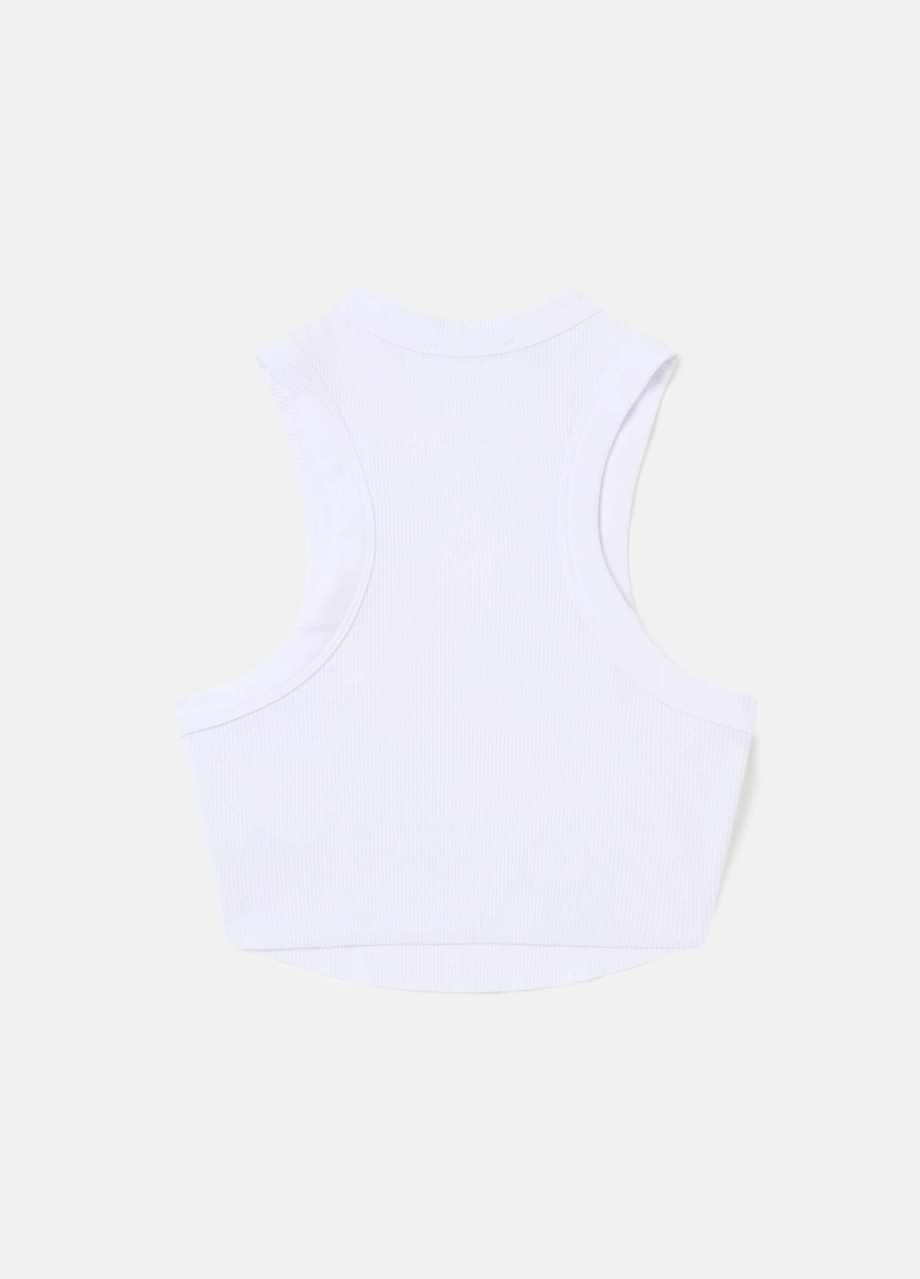 Rounded Crop Tank White