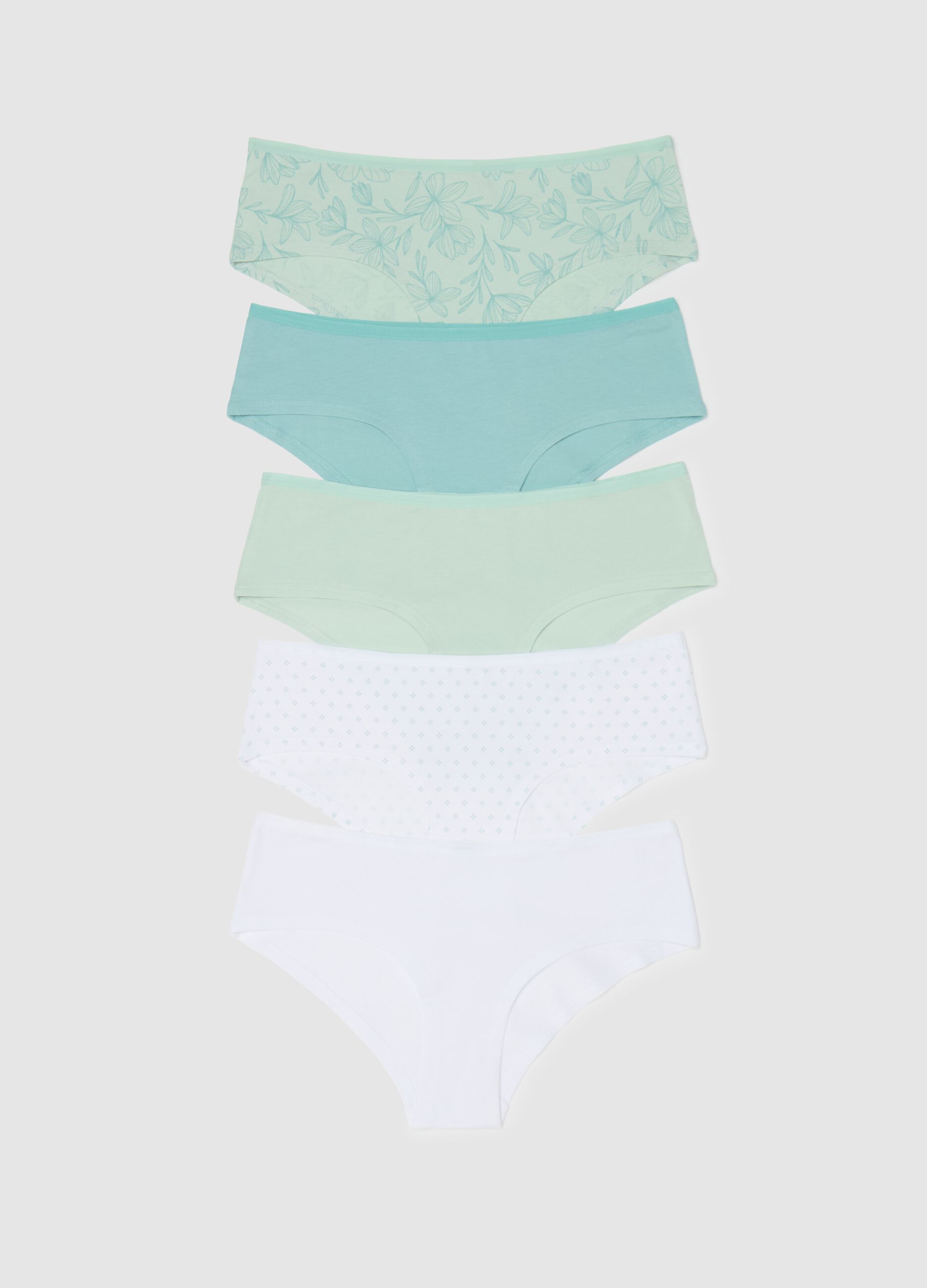 Five-pack French knickers with pattern