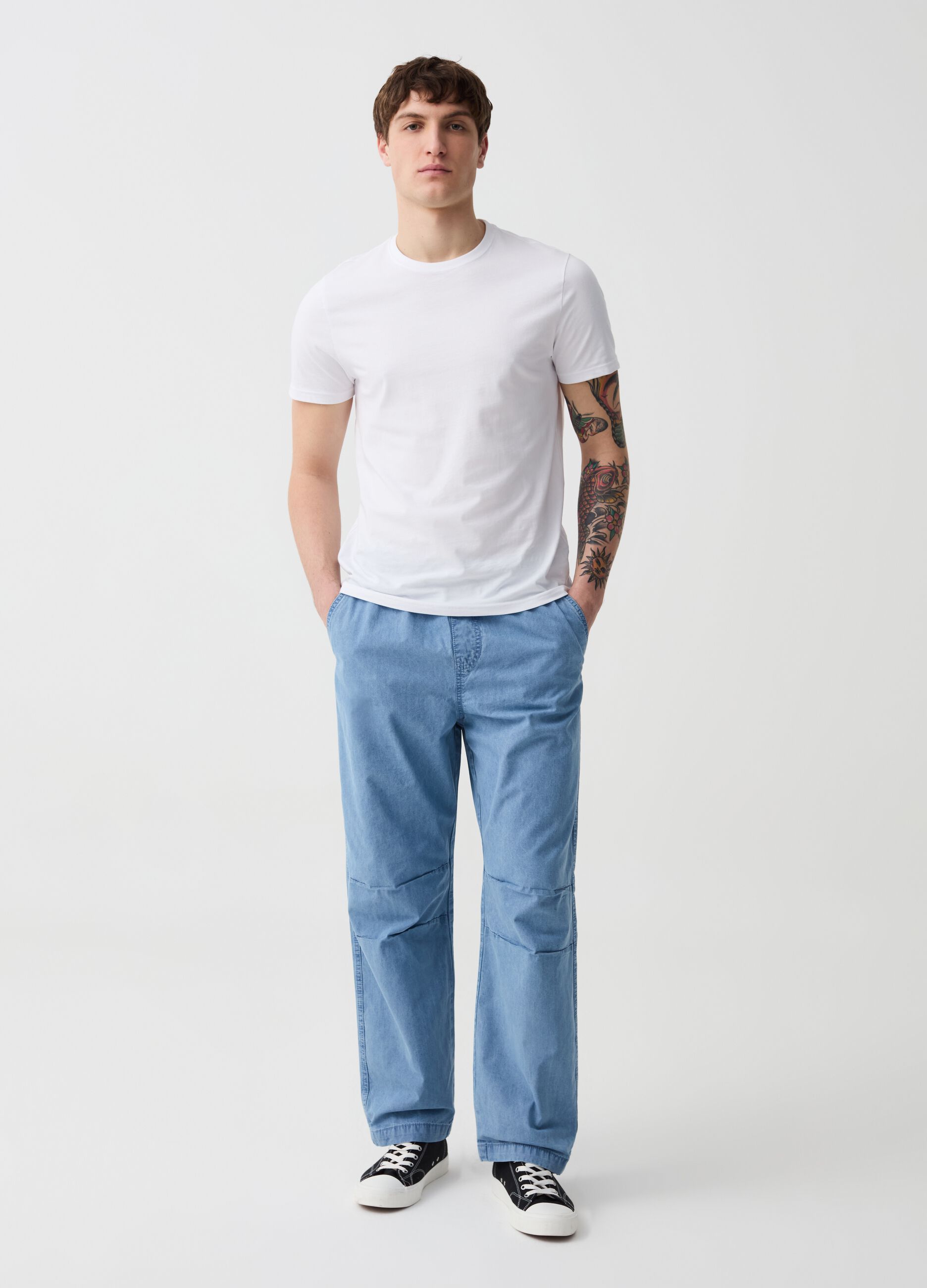 Joggers parachute in denim