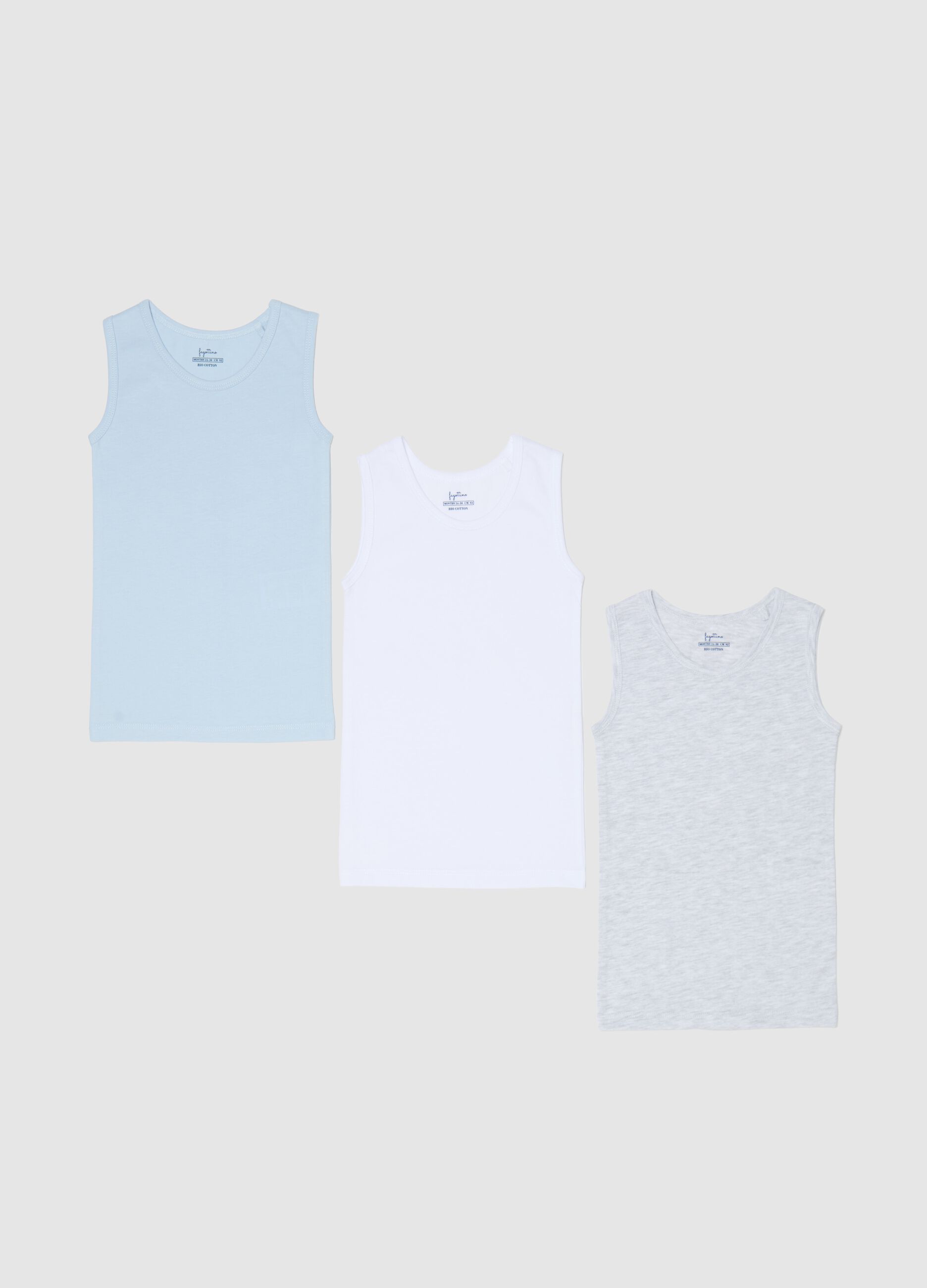 Three-pack racerback vests in jersey