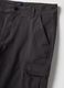 Grey slim fit stretch cotton cargo trousers_5