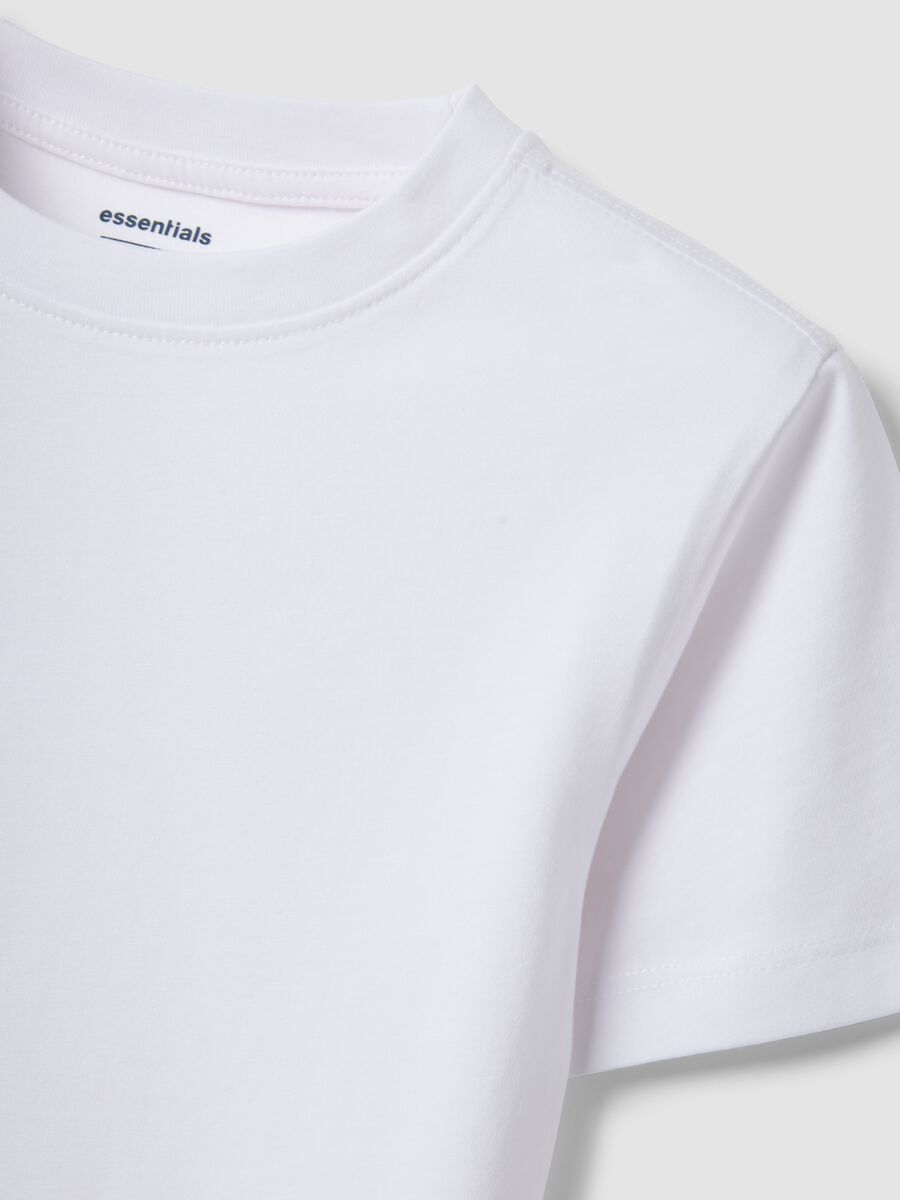 T-shirt in puro cotone bianca da bambino regular fit_2