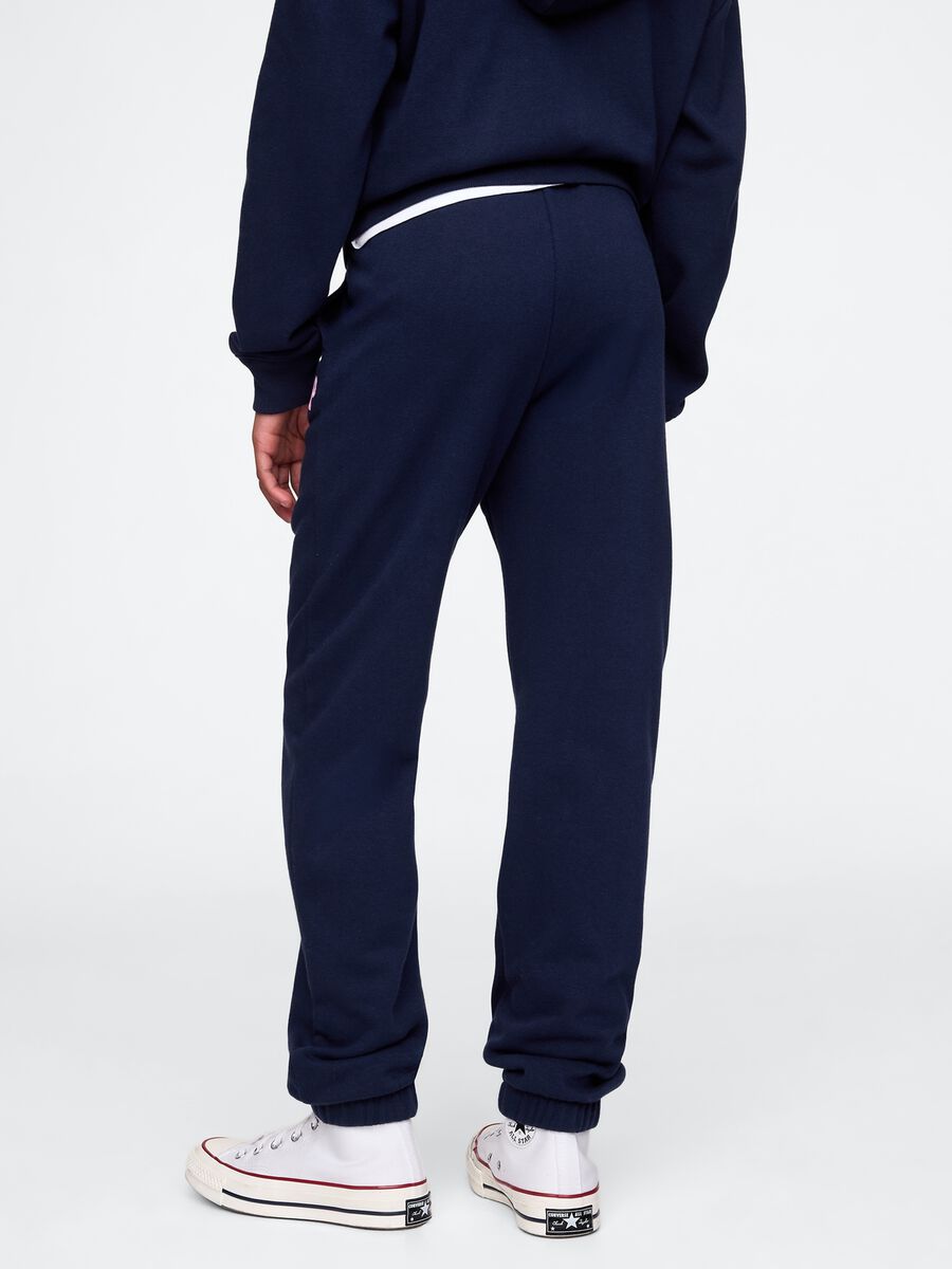 Girls' regular fit cotton-blend blue jogger trousers_2