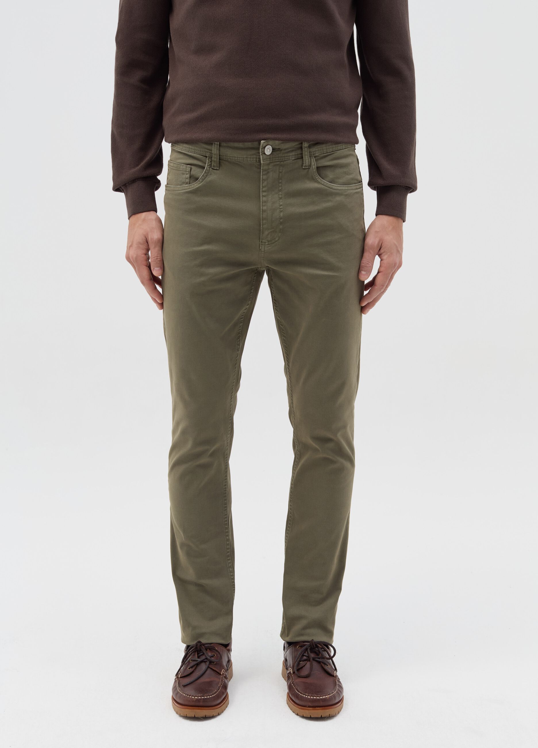 Skinny-fit trousers with five pockets