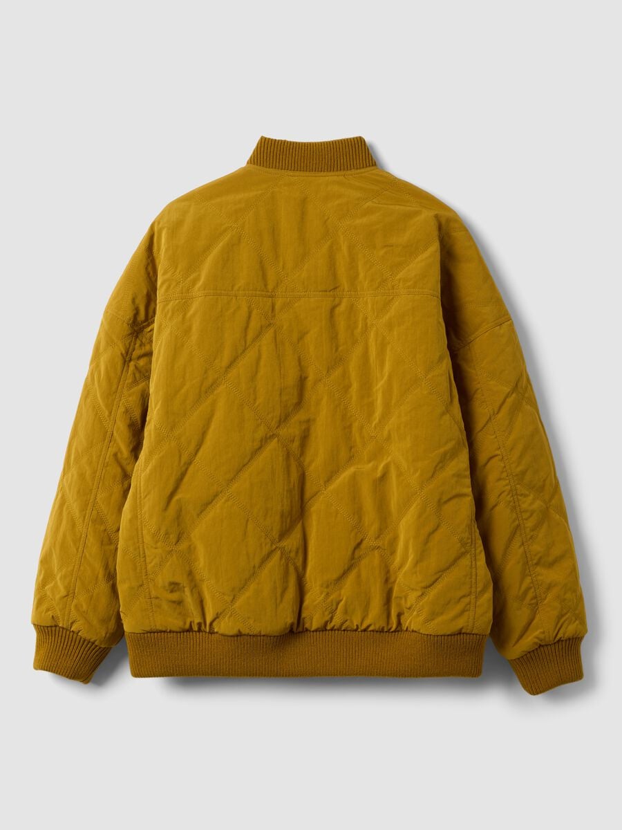 Yellow quilted zip-up bomber jacket, regular fit_6