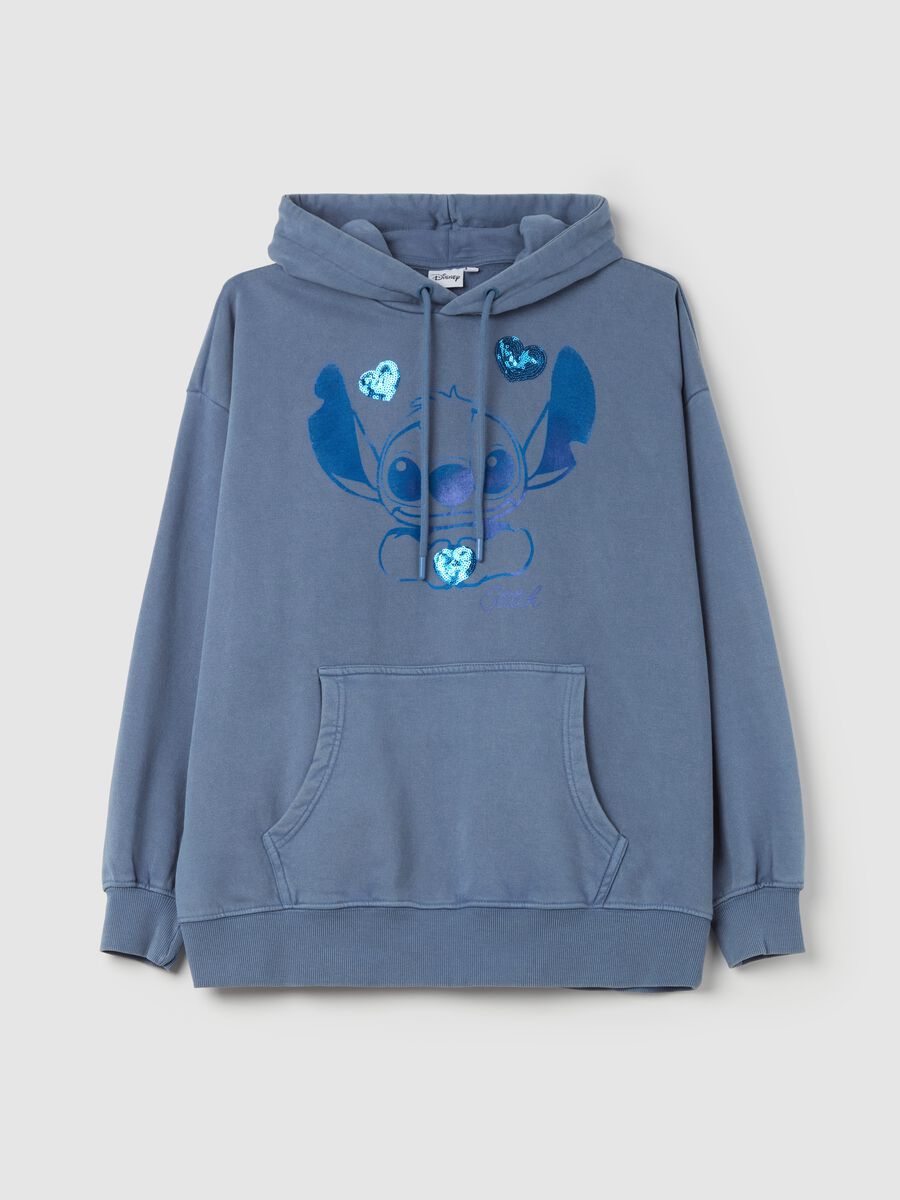 Sweatshirt with hood and Stitch print_4