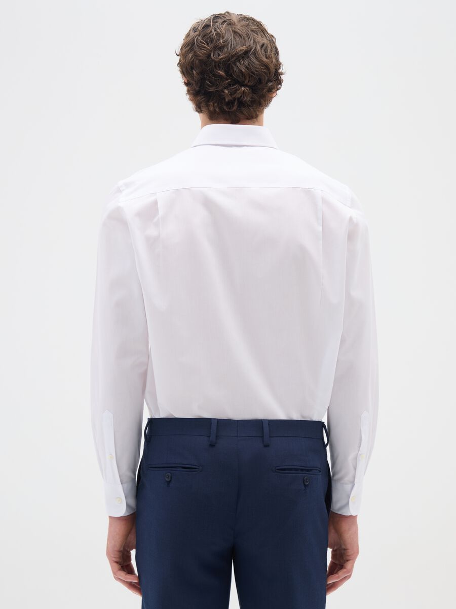 Men's white easy iron cotton blend shirt_2