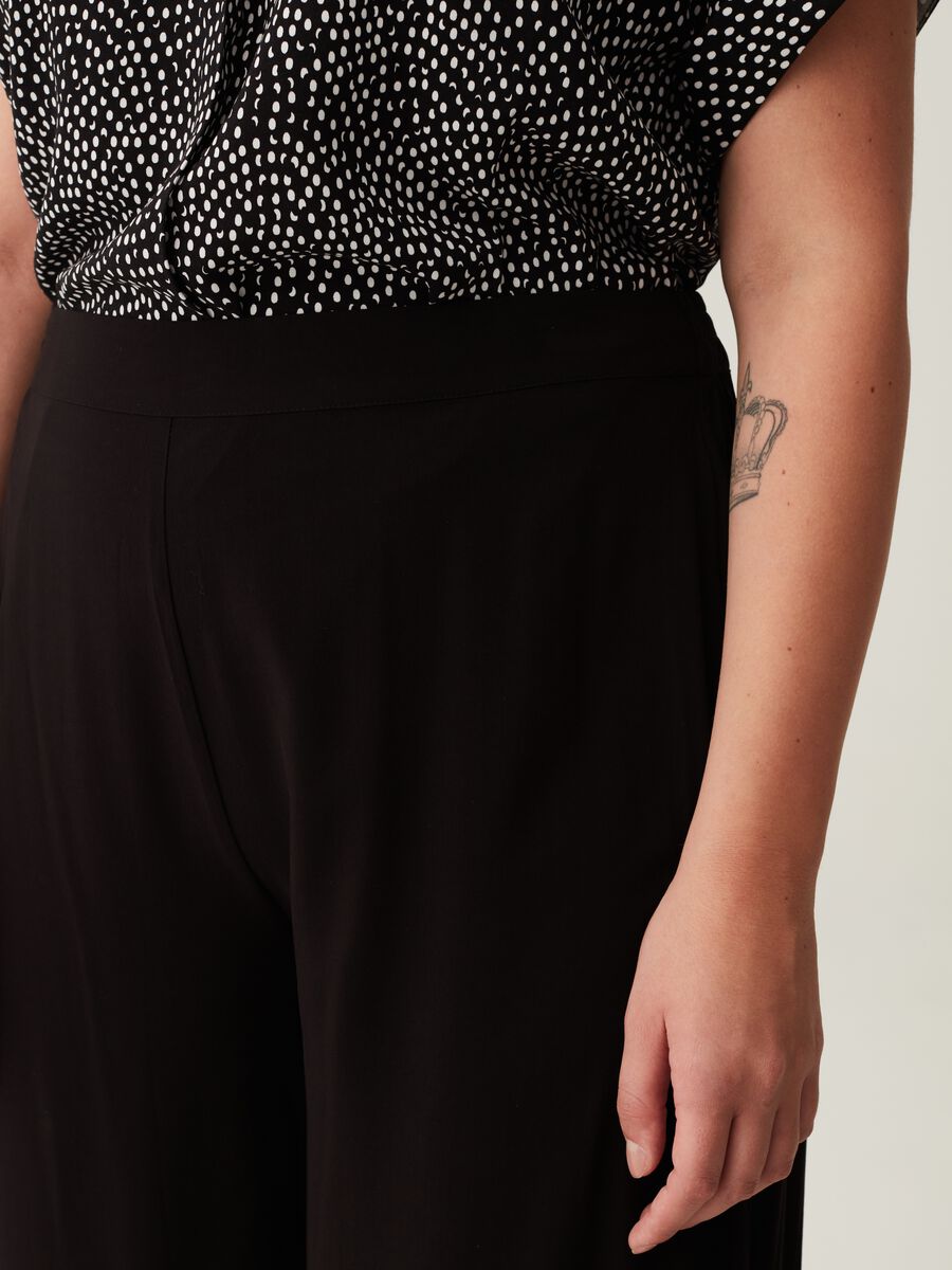 Pantaloni wide leg in viscosa Curvy_3