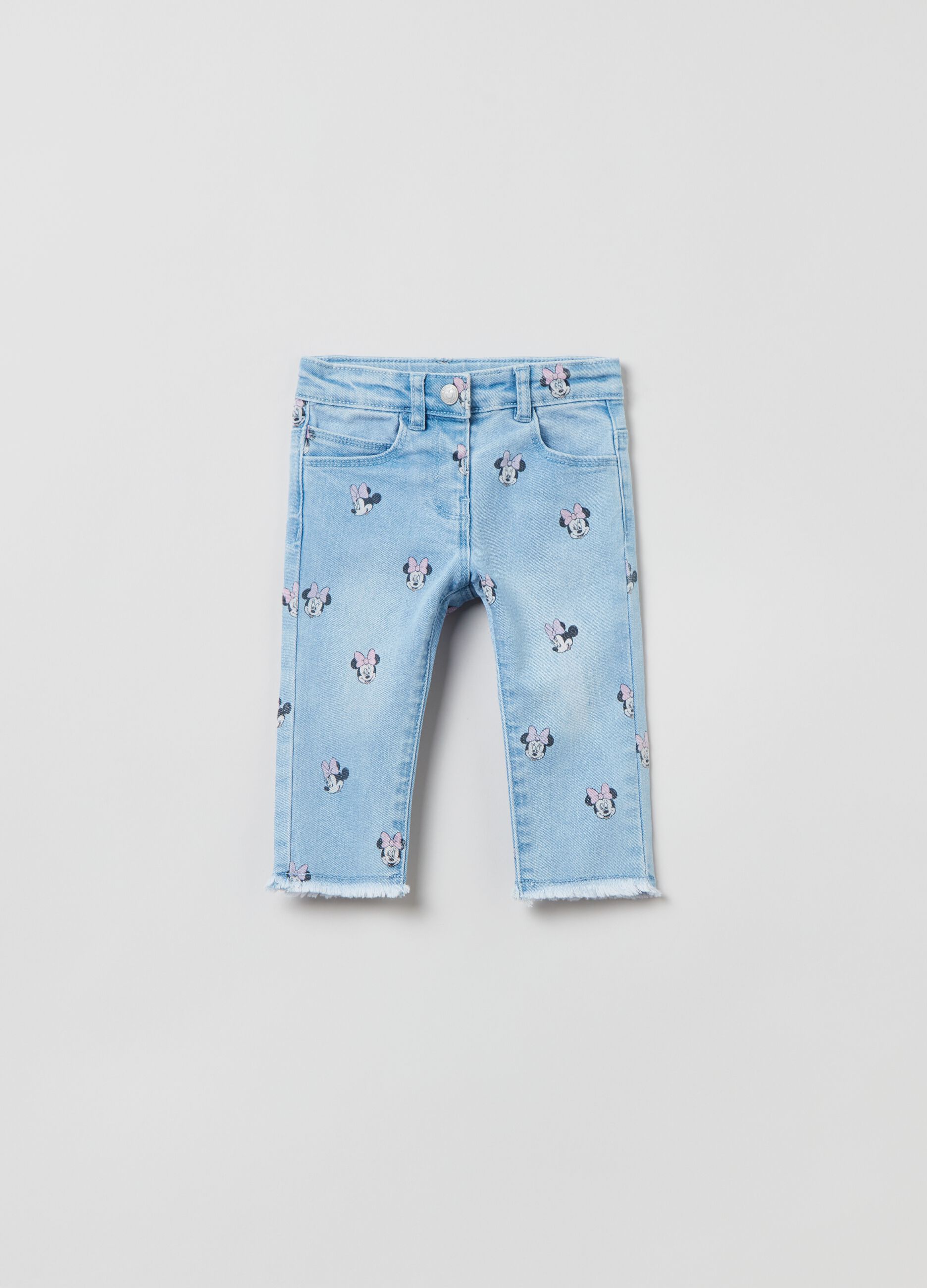 Jeans con stampa Disney Baby Minnie Lavaggio chiaro FAGOTTINO da