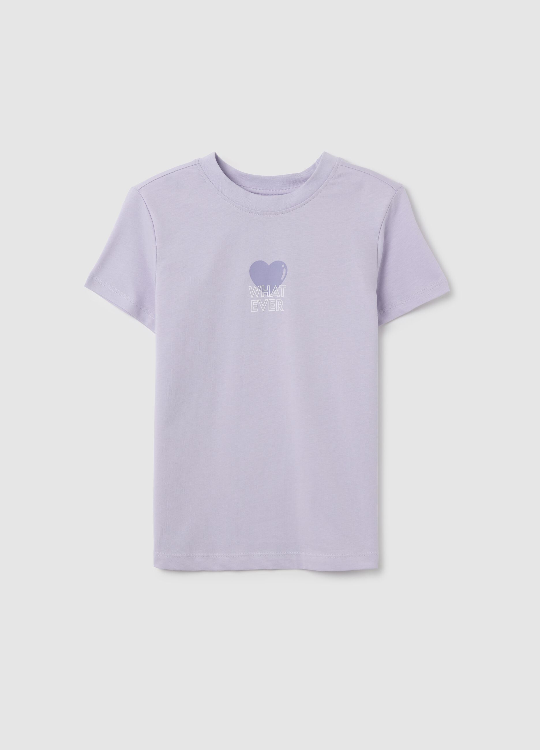 Purple girl's pure cotton T-shirt regular fit