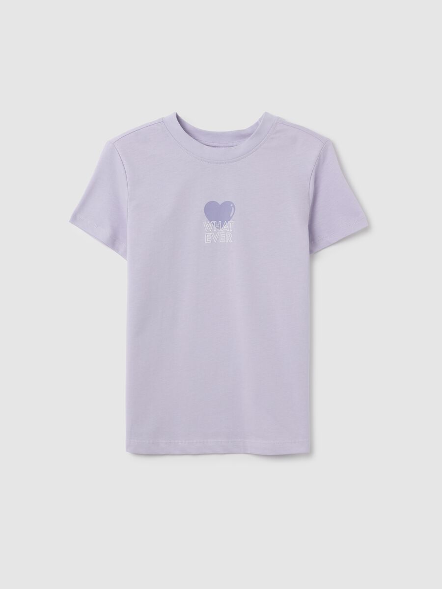 Purple girl's pure cotton T-shirt regular fit_3
