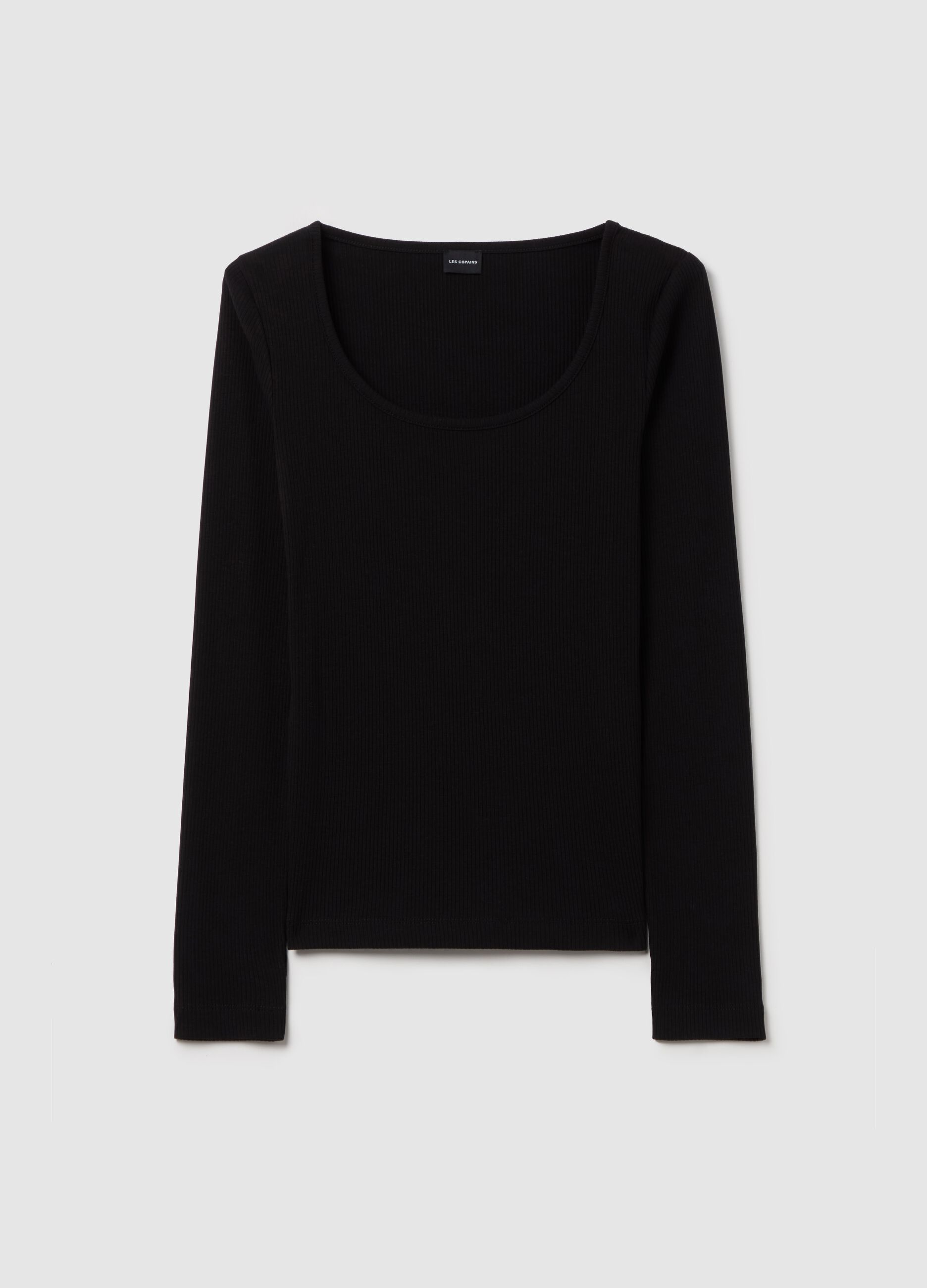 Ribbed T-shirt with long sleeves