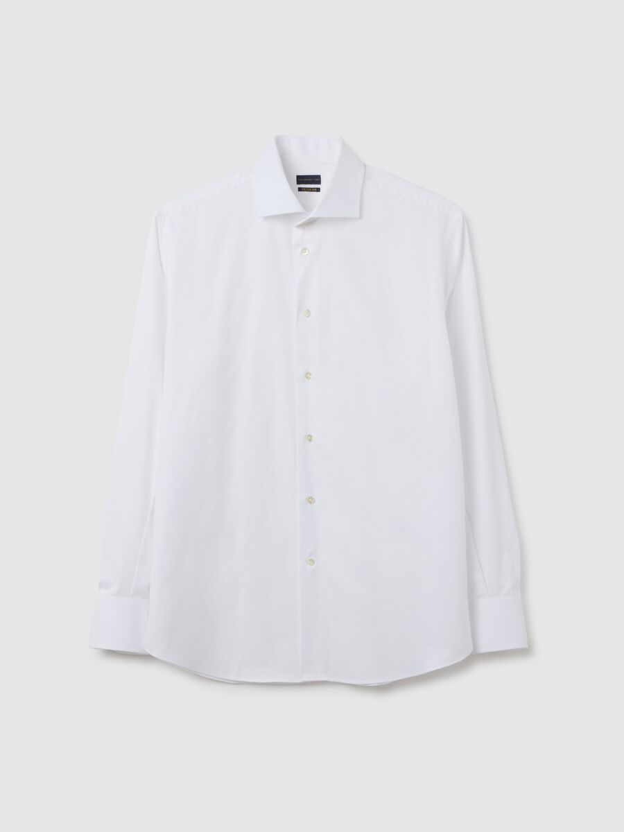 Men's pure cotton white regular fit shirt_0