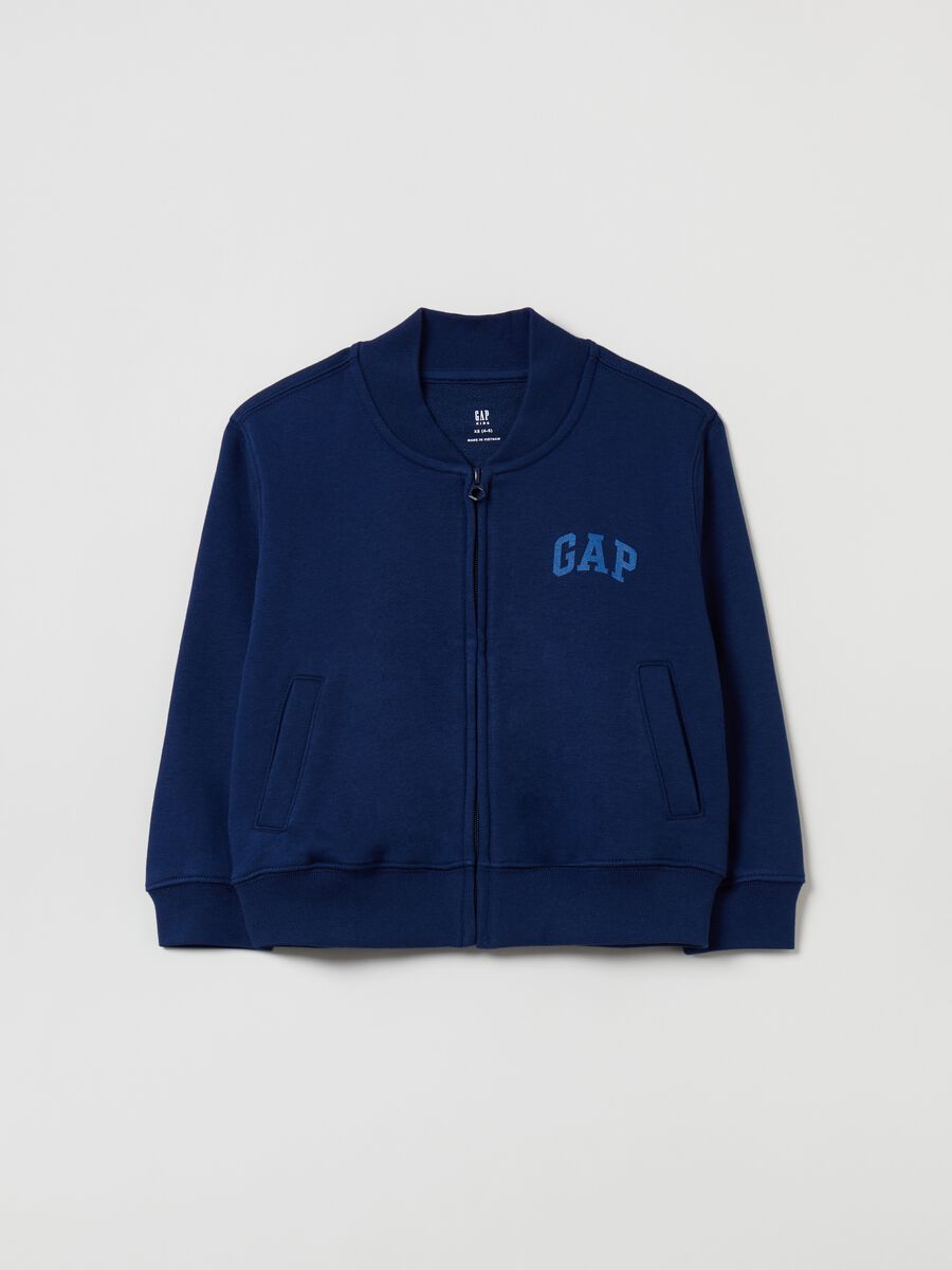 French terry full-zip with logo print_0