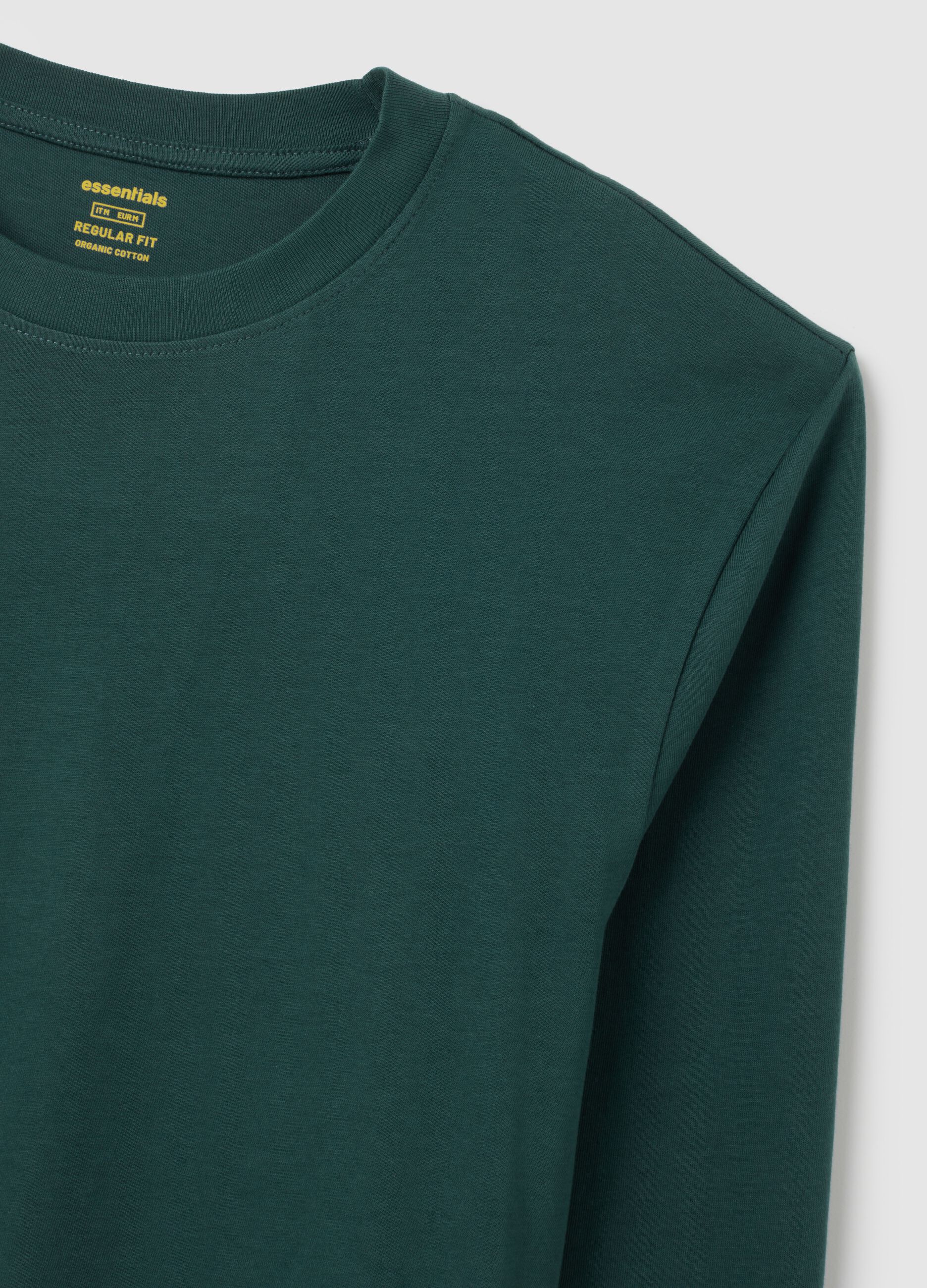 Maglia in puro cotone verde regular fit