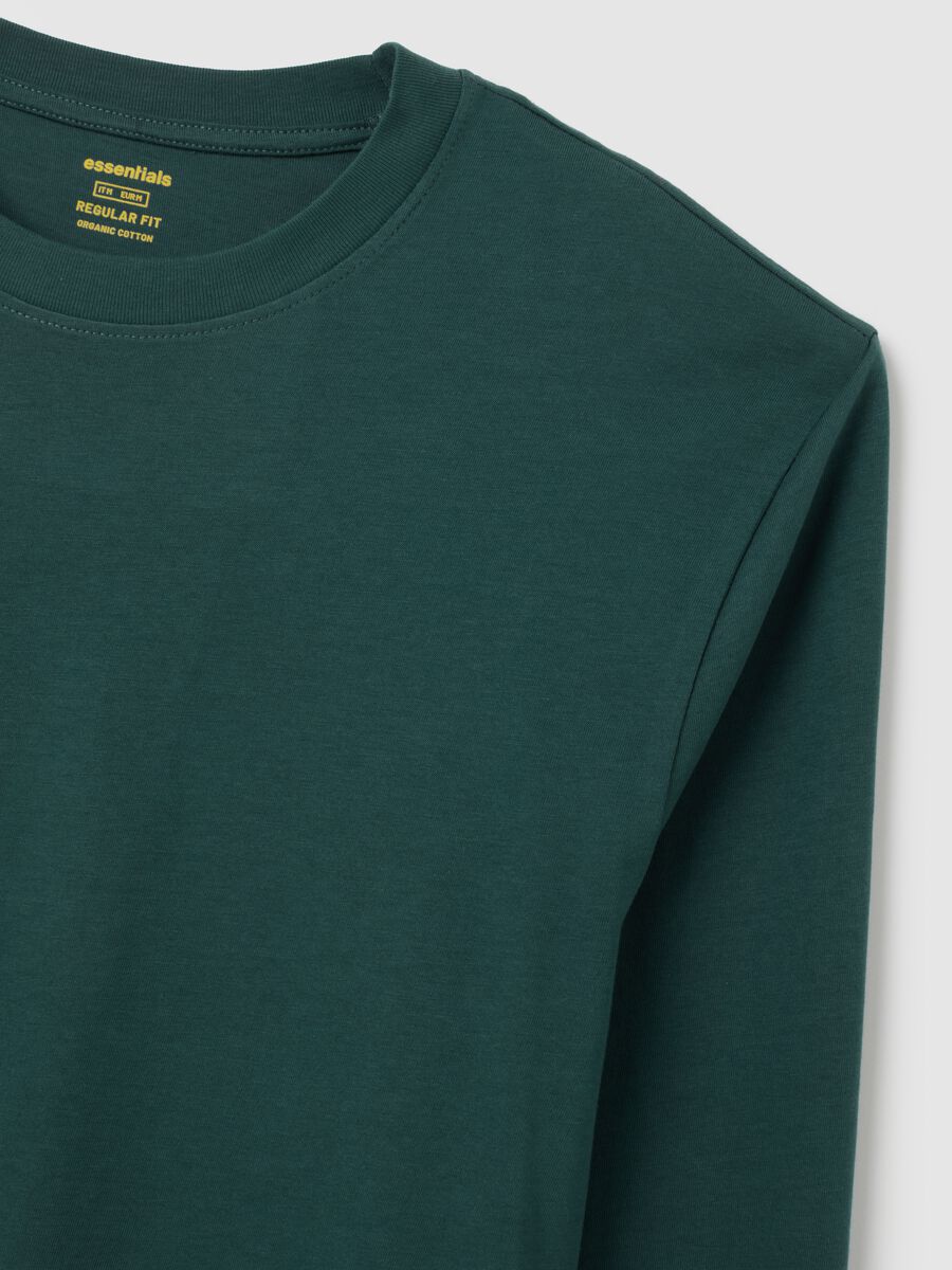 Maglia in puro cotone verde regular fit_1