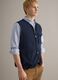Blue regular fit gilet with zip and front pockets_3